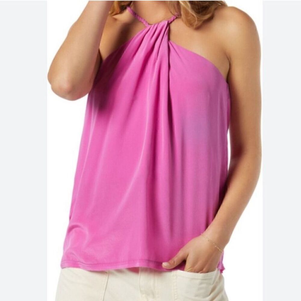 Catharine Twist Neck Silk Halter Top In Purple Orchid Women’s Size XS